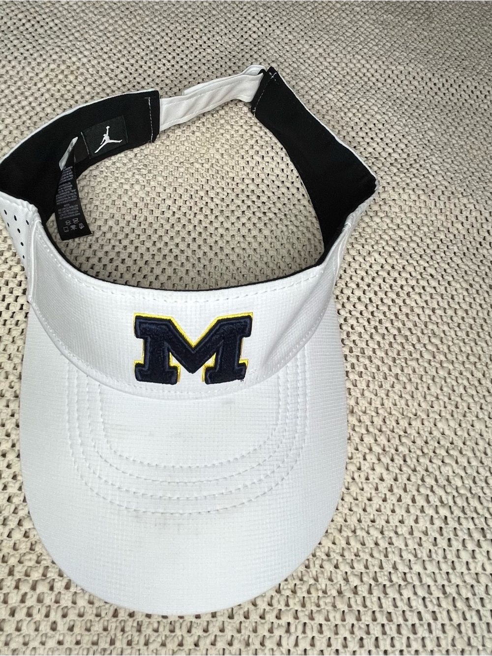 Michigan Wolverines Jordan White Visor Hat  adult adjustable